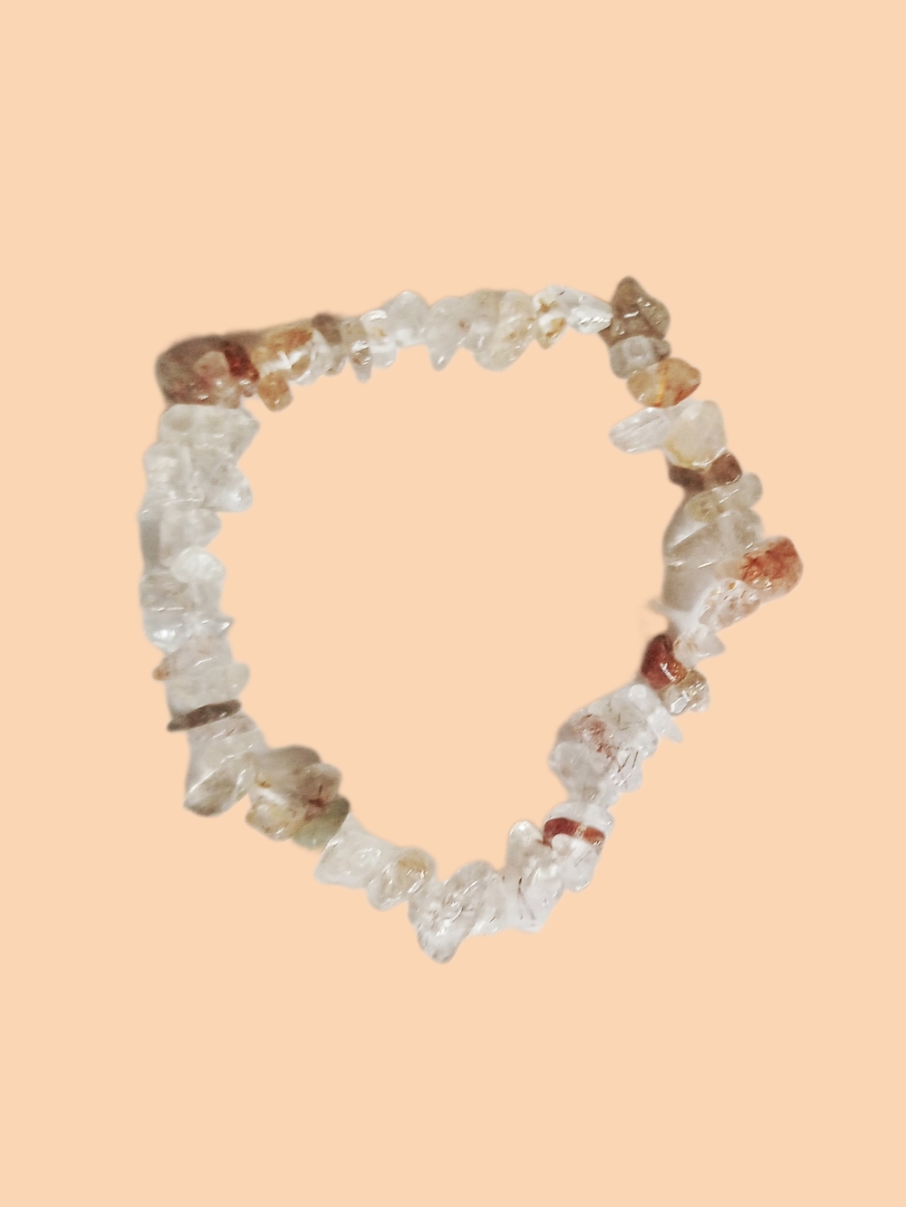Crystal Chip Stretch Bracelet - Clear with Amber Accents NWOT